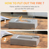 Tabletop Fireplace, 13" Concrete Alcohol Fireplace with Stainless Steel Lid, 0.04 Gal Max 195 Sq. Ft., Burns up to 45 Minutes, Light Grey