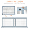 72" W x 27.25" H Extra Wide Freestanding Pet Gate with Adjustable Length Dog, Cat, Barrier for House, Doorway, Hallway, Blue-grey