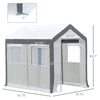 8' L x 6' W x 7' H Outdoor Walk-In Tunnel Greenhouse with Roll-up Windows, 2 Zippered Doors, & Weather Cover