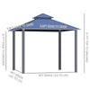 10x10 Hardtop Gazebo with Aluminum Frame, Polycarbonate Gazebo Canopy with Curtains, Netting for Garden, Patio, Backyard, Grey
