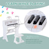 32 Key Princess Electronic Kids Keyboard with Stool and Microphone - White