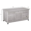 75 Gallon Wooden Deck Box, Outdoor Storage Container with Aerating Gap & Weather-Fighting Finish, Grey
