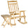 Wooden Outdoor Rocking Chair, 2-Piece Porch Rocker Set with Foldable Table for Patio, Backyard and Garden, Natural