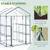 Walk-in Greenhouse 5' x 5' x 6' Hot House with 3-Tier Shelving, Roll-Up Door for Outdoor, Garden