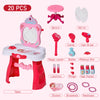Children Dressing Table Set for Kids of 3-6 Years Dream Princess Vanity Set for Girls Makeup Table - Pink and White
