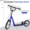 Youth Scooter Ride On Toy with Adjustable Handlebar, Dual Brakes, and Inflatable Wheels For Kids 5+ - Blue