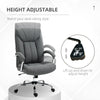 High Back Office Chair, Fabric Executive Office Chair with Padded Armrests, Ergonomic Chair with High-End Gas Lift and Linen-Feel Fabric, Grey