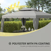 12.8' x 9.5' Gazebo Replacement Canopy, Gazebo Top Cover with Double Vented Roof for Garden Patio Outdoor (TOP ONLY), Light Gray