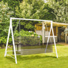 Metal Porch Swing Stand, Heavy Duty Swing Frame, Hanging Chair Stand Only, 660 LBS Weight Capacity, for Backyard, Patio, Lawn, Playground, White