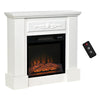 Electric Fireplace with Mantel, Freestanding Heater Corner Firebox with Log Hearth and Remote Control, 1400W, White