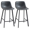 Bar Stools, Bar Stools with Backs, Soft Upholstery, Steel Legs for Kitchen, Bar, Counter Height Stools, Black