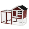48" Wooden Rabbit Hutch Bunny Cage with Waterproof Asphalt Roof, Fun Outdoor Run, Removable Tray and Ramp, Brown