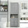 Tall Bathroom Storage Cabinet, Freestanding Linen Tower with Adjustable Shelves and 2 Cupboards with Double Door, Narrow Floor Organizer,  Grey