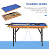 55'' Portable Folding Billiards Table Game Pool Table for Kids Adults With Cues, Ball, Rack, Brush, Chalk,  Blue & Black