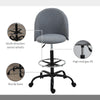 Ergonomic Studio Drafting Chair with Adjustable Foot Ring & Height  Low-Back for Comfort  & Strong Build  Grey