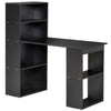 Bookshelf Desk 47" Modern Computer Desk With Bookshelf Office Compact Computer Crafting Hobby Desk Bookcase Black