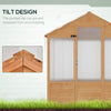 6' x 4' x 7' Wooden Greenhouse, Walk-in Green House, Outdoor Polycarbonate Greenhouse with Door, Natural