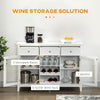 Glass Door Kitchen Sideboard, Buffet Cabinet with 6-Bottle Wine Rack and Stemware Racks, Coffee Bar Cabinet for Living Room, Dining Room