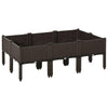 6-piece Raised Garden Bed PP Raised Flower Bed Plant Stand Stackable Vegetable Herb Grow Box