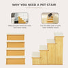 Pet Stairs, Small Pet Steps with Cushioned Removable Covering for Dogs and Cats Up To 22 Lbs., Natural