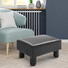 Modern Footstool, Ottoman Footstool, Rectangular Ottoman Footrest with Padded Foam Seat and Plastic Legs for Living Room, Badroom, Black