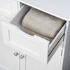 Freestanding Bathroom Storage Cabinet, Floor Cupboard with 2 Drawers, Adjustable Shelf, for Bathroom, Living Room, Bedroom or Entryway, White