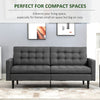 Linen Fabric Convertible Sofa Bed 3 Adjustable Positions Suitable for Seating Lounging Sleeping Upholstered Tufted - Grey