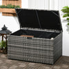 Outdoor Deck Box, PE Rattan Wicker with Liner, Hydraulic Lift, and A Handle for Indoor, Outdoor, Patio Furniture Cushions, Pool, Toys, Garden Tools, Gray