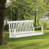 2-Seater Hanging Porch Swing Outdoor Patio Swing Chair Seat with Slatted Build and Chains, 440lbs Weight Capacity, White