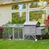 96.5" Chicken Coop Wooden Chicken House Rabbit Hutch Poultry Cage Hen Pen Portable Backyard with Wheels Outdoor Run and Nesting Box, Grey