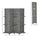 4 Panel 67" Tall Wood Wall Divider Room Divider with 3 Display Shelves, and Folding Storage for Bedroom or Home Office, Grey