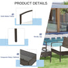 Patio Porch Furniture Sets 4-PCS Rattan Wicker Chair w/ Table Conversation Set for Yard,Pool or Backyard Indoor/Outdoor Use- Brown