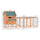 Chicken Coop 137" XL Solid Wood Deluxe Outdoor Lockable Chicken Coop Kit with Nesting Box and Run Orange