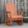 Wooden Adirondack Rocking Chair Outdoor Lounge Chair Fire Pit Seating with Slatted Wooden Design, Fanned Back for Patio, Lawn Teak