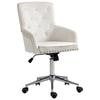 Desk Chair, Home Office Chair with Nailhead Trim, Button Tufted Back Design for Office, Computer Chair, White