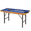 55'' Portable Folding Billiards Table Game Pool Table for Kids Adults With Cues, Ball, Rack, Brush, Chalk,  Blue & Black