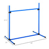 4 Piece Dog Agility Training Equipment with Adjustable Height Jump Bars, Included Carry Bag, & Displacing Top Bar, Blue