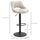Modern Bar Stools Set of 2 Swivel Bar Height Barstools Chairs with Adjustable Height, Round Heavy Metal Base, and Footrest, Cream White