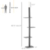 Floor-to-Ceiling Cat Tree Cat Climbing Tower with Sisal-Covered Scratching Posts Natural Cat Tree Activity Center for kittens Cat, Grey