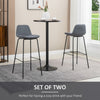 29.5" Seat Height Bar Stools Set of 2, Upholstered Bar Chairs, Armless Barstools with Back, Steel Legs, Grey