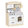 Kids Wooden Play Kitchen Set, Pretend Cooking Toy with Drawers, Faucet, Sink, Pots, Natural Wood