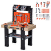 64 Piece Tool Workshop Kids Play Set Workbench and Construction Toy for 3+-Year-Old with Shelf Storage Box