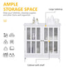 Storage Sideboard Buffet Cabinet Credenza with 2 Transparent Doors Dining Cupboard for Multifunction in Kitchen, Hallway, Living Room White