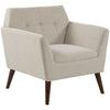 Traditional Living Room Chair, Armchair with Button Tufted Polygonal Straight Back, Single Sofa with Thick Padding, Light Grey