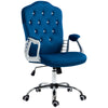 Velvet Office Chair Desk Chair with 360 Degree Swivel Wheels Adjustable Height Tilt Function Dark Blue