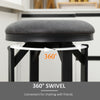 Bar Stools Set of 2, Vintage Barstools with Footrest, Microfiber Cloth Bar Chairs 29" Seat Height with Powder-coated Steel Legs, Dark Grey