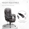 High Back Ergonomic Office Chair, PU Leather with Retractable Footrest, Padded Headrest and Armrest, Coffee