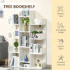 Tree Bookshelf, Modern Freestanding Bookcase with 13 Open Shelves, Display Unit for Living Room, Study, or Office, White