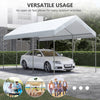 10' x 20' Carport, Portable Garage & Patio Canopy Tent Storage Shelter, Adjustable Height, Anti-UV Cover for Car, Truck, Boat, Catering, Wedding, White