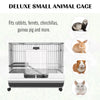 2-Level Small Animal Cage Rabbit Hutch with Wheels, Removable Tray, Platform and Ramp for Bunny, Chinchillas, Ferret, Hedgehog & Gerbils, Black